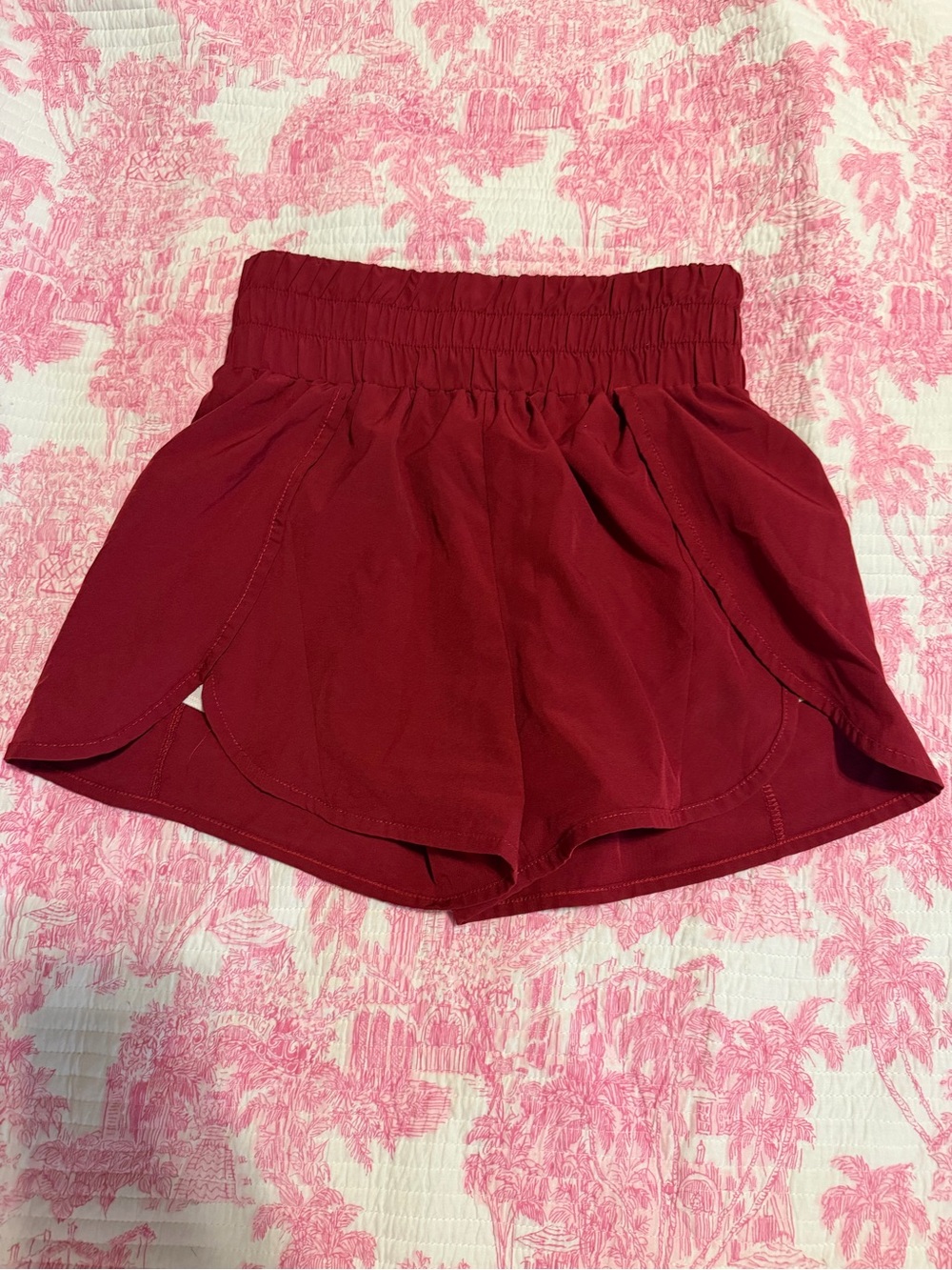 Small Lace the Label athletic Women’s High-Waist Maroon- Burgandy Shorts